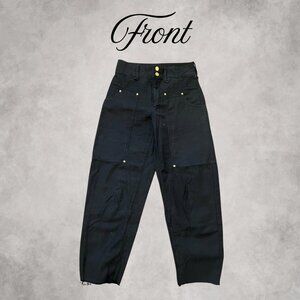 FRAME Le Baggy / Palazzo Wide Leg Pants Trousers Black Gold Hardware Size 25